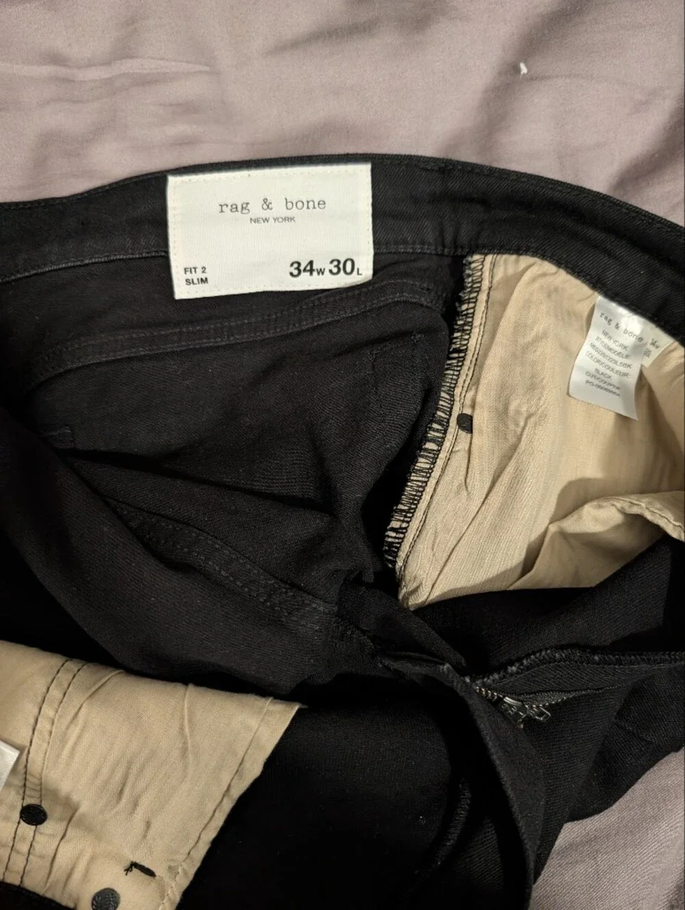 rag & bone Black Slim Straight Men's Jeans